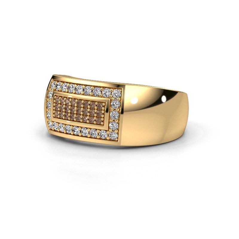 Image de Bague pour homme Lorenzo<br/>585 or jaune<br/>Diamant brun 0.52 crt