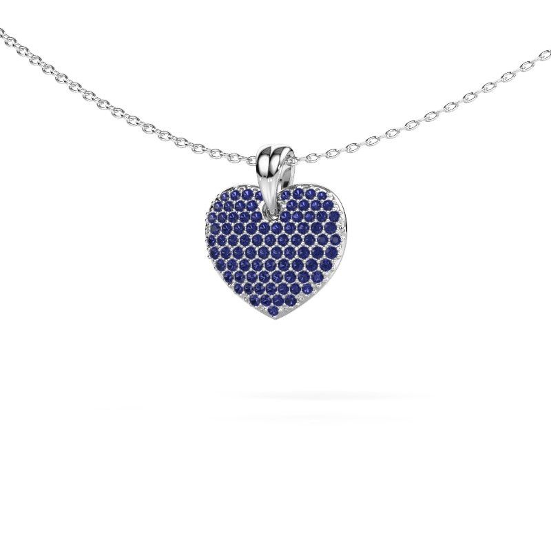Hanger Heart 5 585 witgoud saffier 0.8 mm