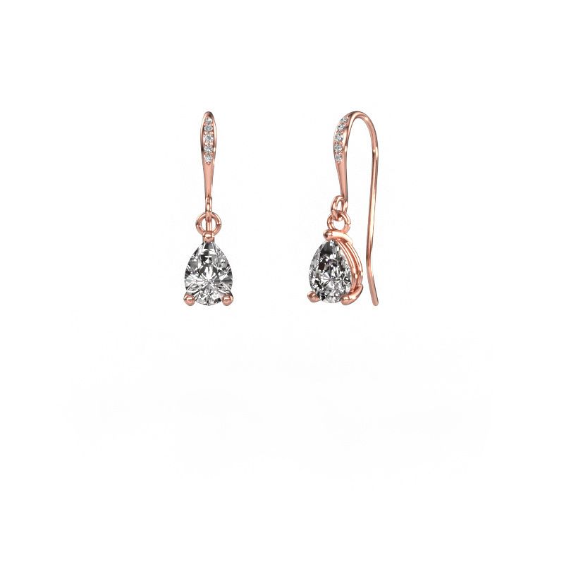 Oorhangers Laurie PER 2 585 rosé goud zirkonia 7x5 mm