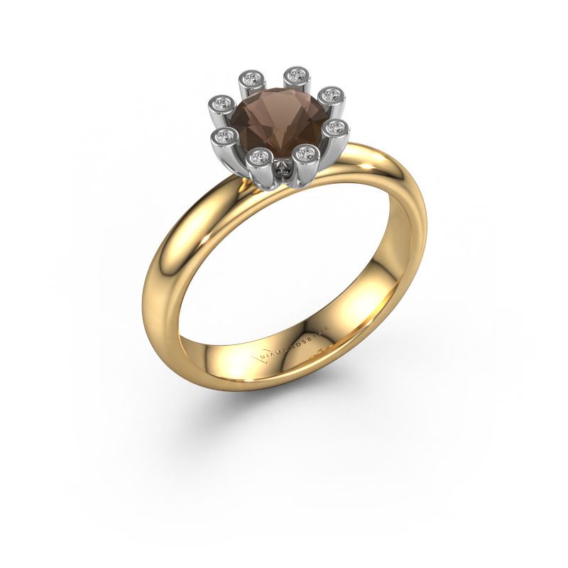 Ring Carola 3 585 Gold Rauchquarz 6 mm