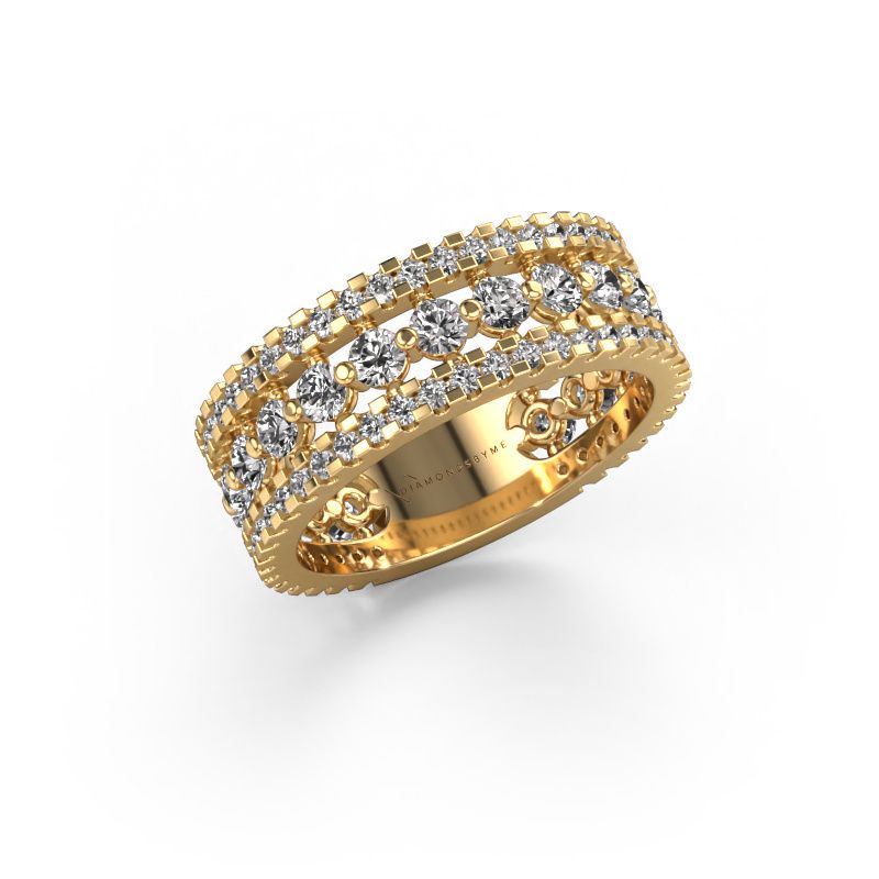 Bague Elizbeth 2 585 or jaune diamant synthétique 1.785 crt