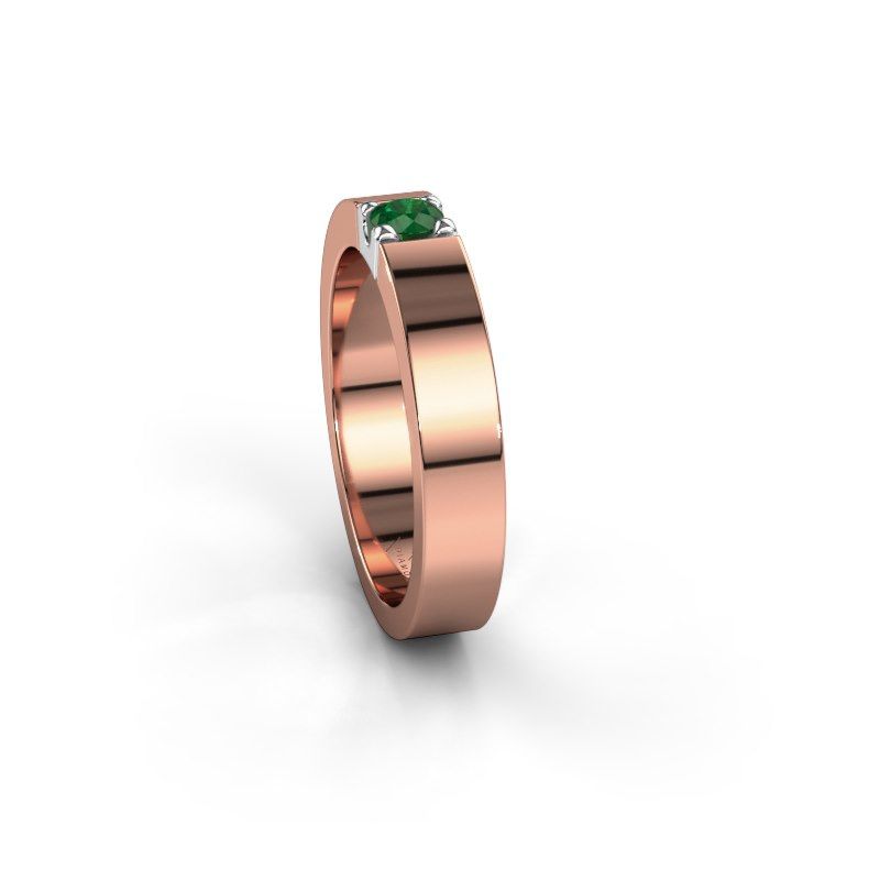 Afbeelding van Ring Dana 1 585 rosé goud smaragd 3.7 mm