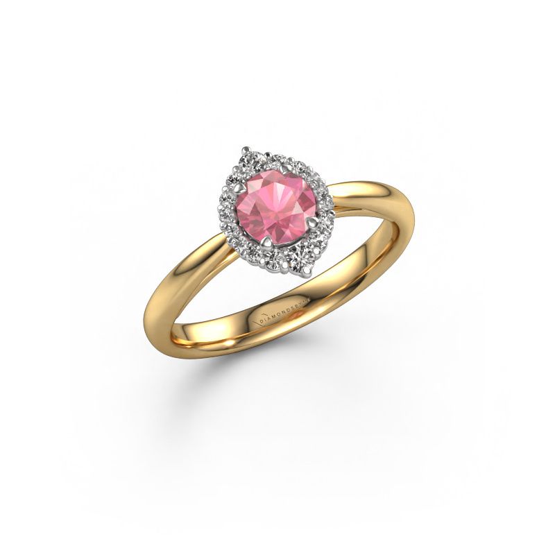 Anello di fidanzamento Tora 585 oro tormalina rosa 5 mm