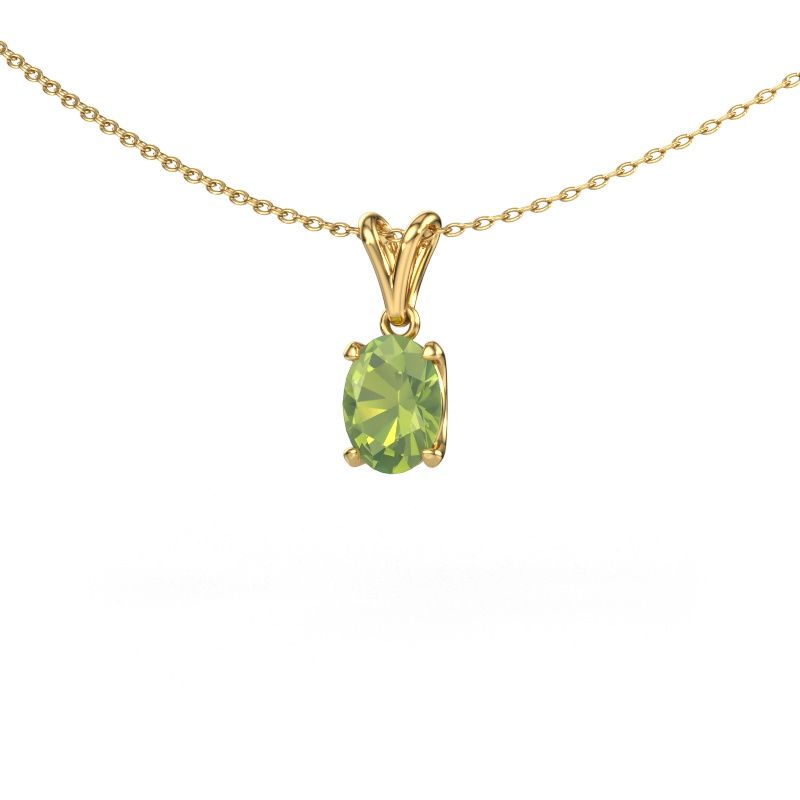 Anhänger Sam OVL 585 Gold Peridot 8x6 mm