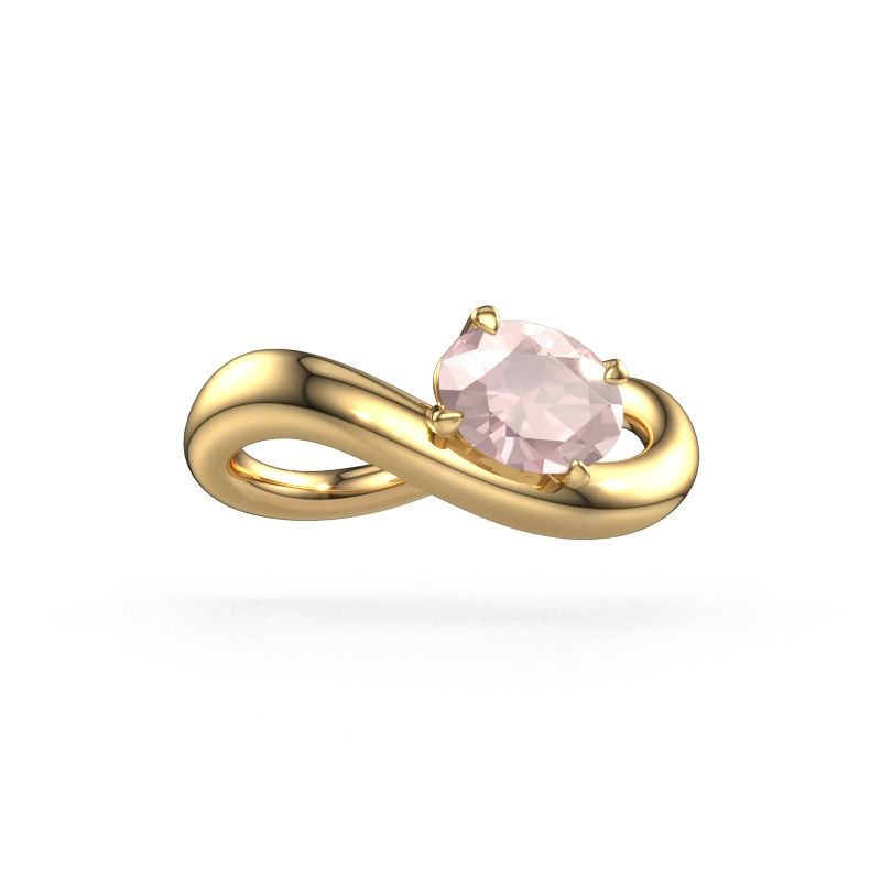 Engagement ring Chloe OVL 585 gold morganite champagne 7,5x5,5 mm