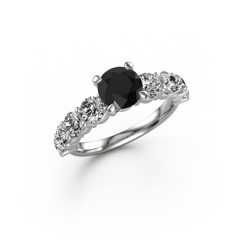 Verlovingsring Deja 585 witgoud zwarte diamant 1.30 crt