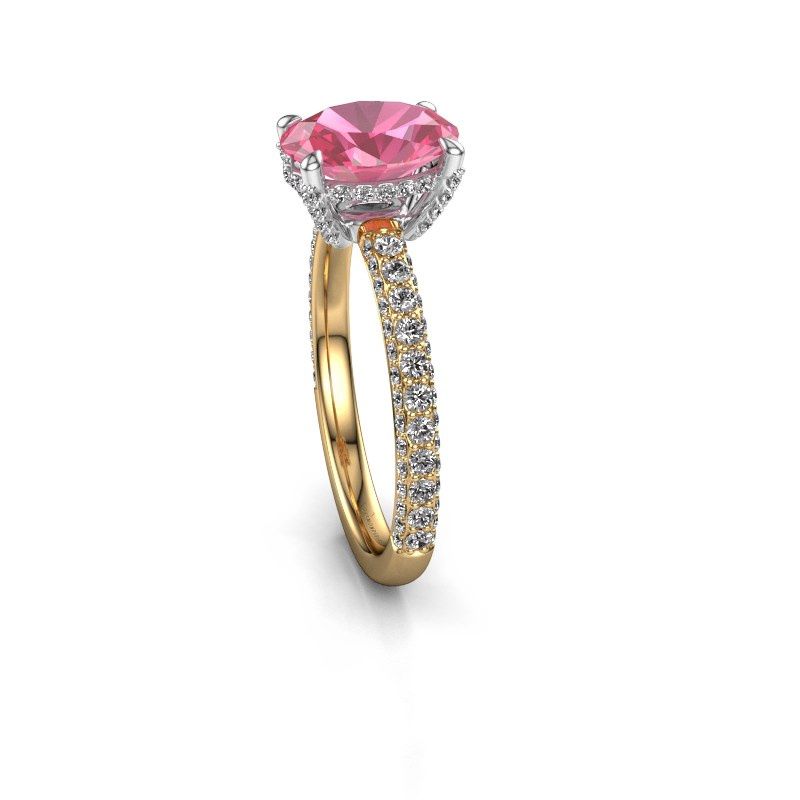 Image of Engagement ring saskia 2 ovl<br/>585 gold<br/>Pink sapphire 9x7 mm