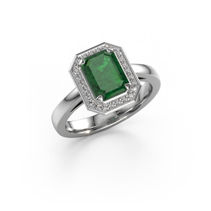 Verlobungsring Dodie 1 eme 950 Platin Smaragd 8x6 mm