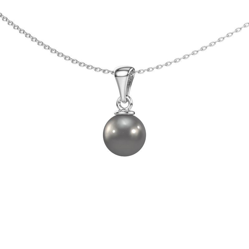 Anhänger Blanche 950 Platin Grau Perl 6 mm