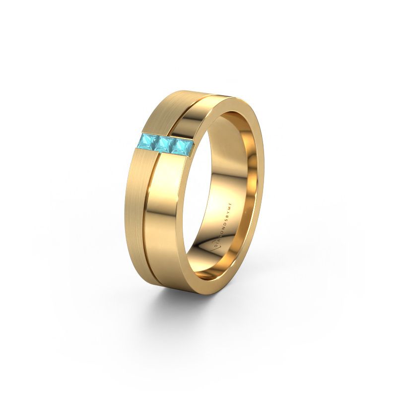 Trouwring WH0906L16A 585 goud blauw topaas ±6x1.7 mm