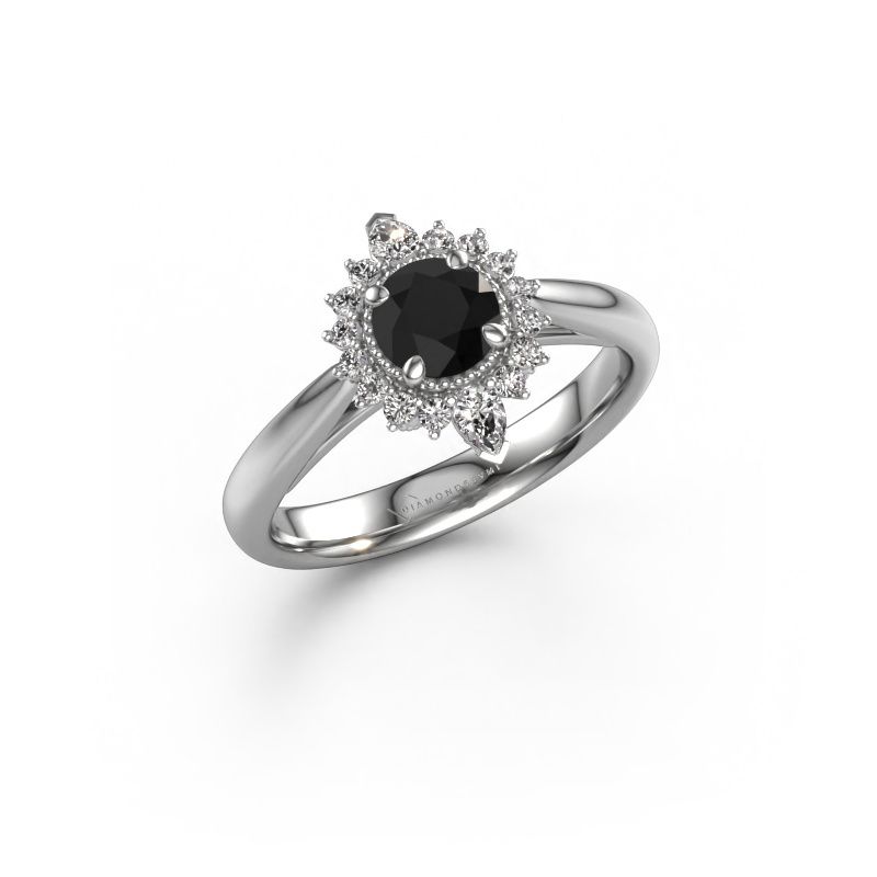 Engagement ring Susan 950 platinum black diamond 0.985 crt