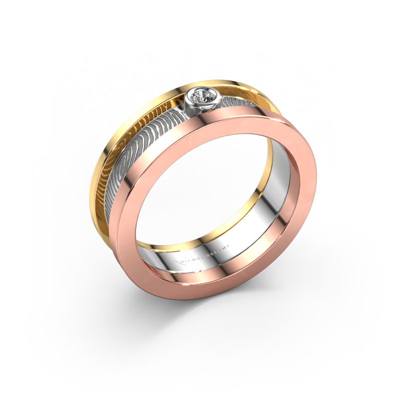 Wedding ring Francisca 585 rose gold ±0.28x0.08 in diamond