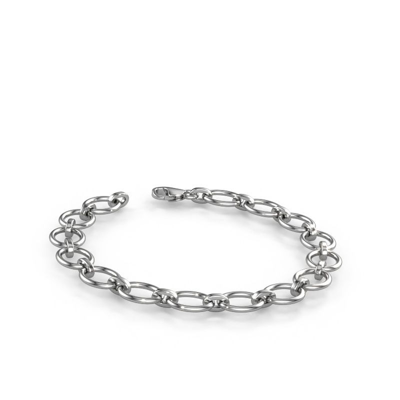 Armband Oval link 4 12mm 585 Weißgold ±12 mm