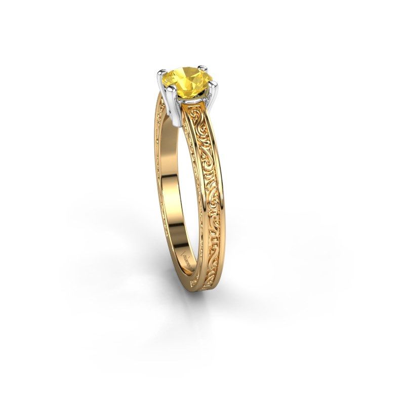 Afbeelding van Verlovingsring Claudette 1 585 goud gele saffier 5 mm