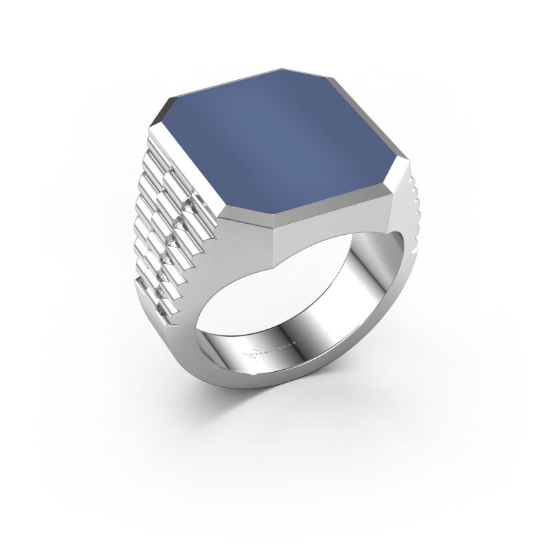 Siegelring Brent 5 950 Platin Blau Lagenstein 18x15 mm