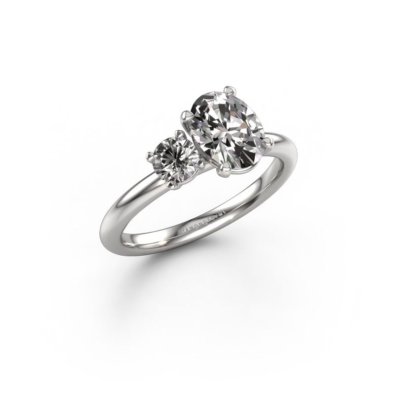 Verlobungsring Toi et Moi OVL-RND 950 Platin Zirkonia 8x6 mm