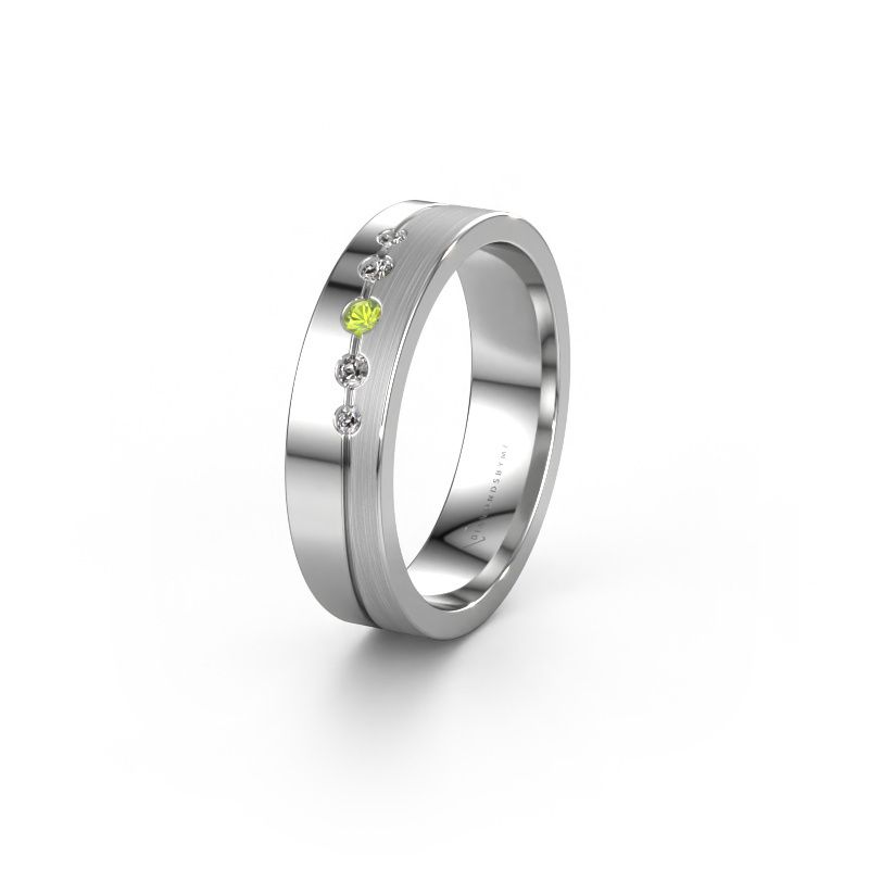 Wedding ring WH0924L15APM 950 platinum peridot ±5x1.7 mm