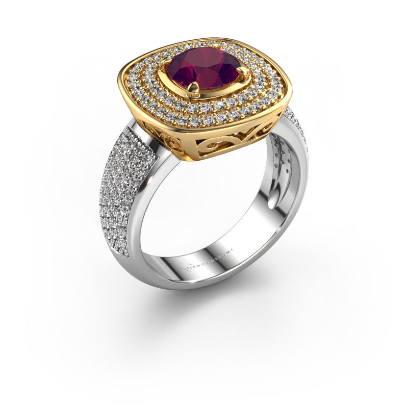 Ring Eliana 585 goud rhodoliet 6 mm
