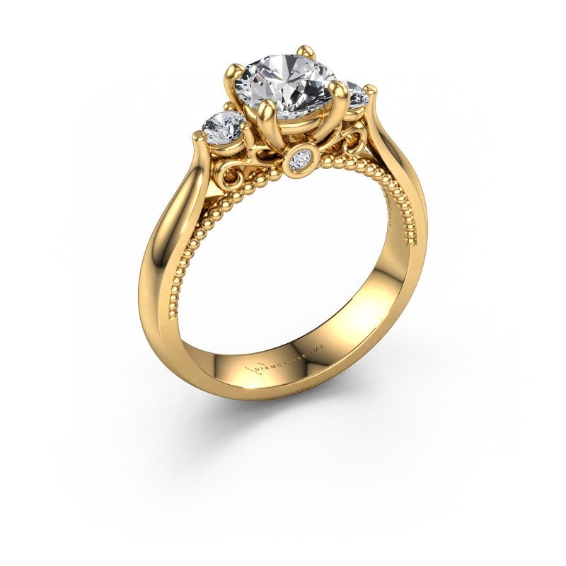 Engagement ring Tiffani 585 gold lab grown diamond 1.24 crt