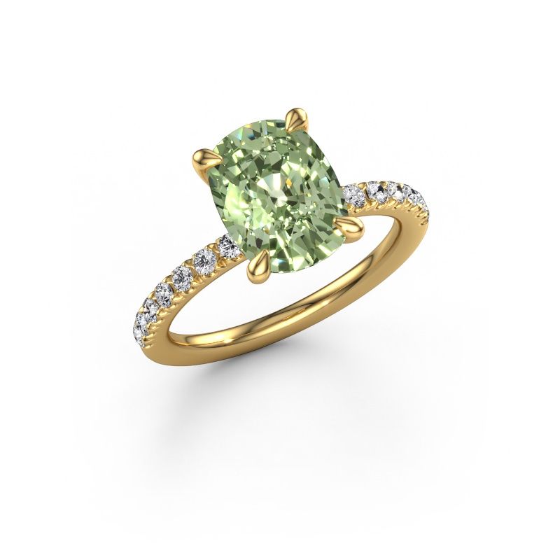 Engagement ring Crystal CSH 2 585 gold green lab grown diamond 10.2x7.6 mm