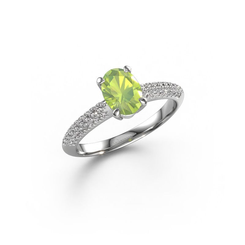 Verlobungsring Morane OVL 950 Platin Peridot 7,5x5,5 mm