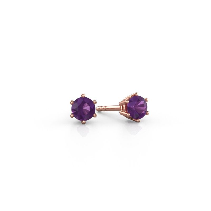 Earrings Fay 585 rose gold amethyst 4.2 mm