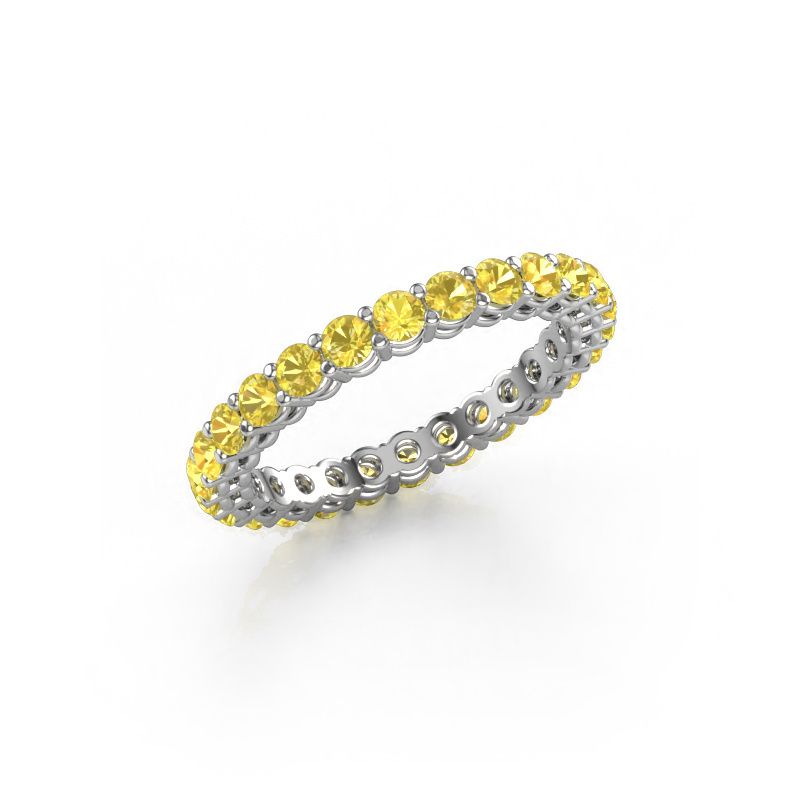 Aanschuifring Michelle full 2.4 950 platina gele saffier 2.4 mm