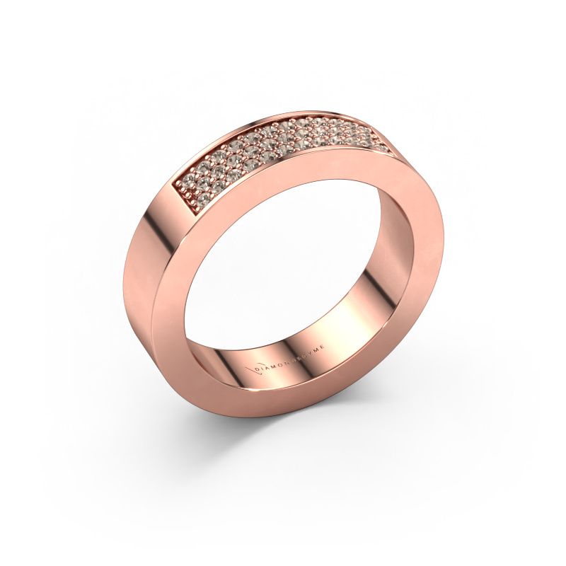 Ring Lindsey 1 585 rosé goud bruine diamant 0.235 crt