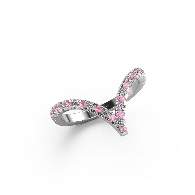 Ring Mirtha 950 platinum pink sapphire 1.5 mm
