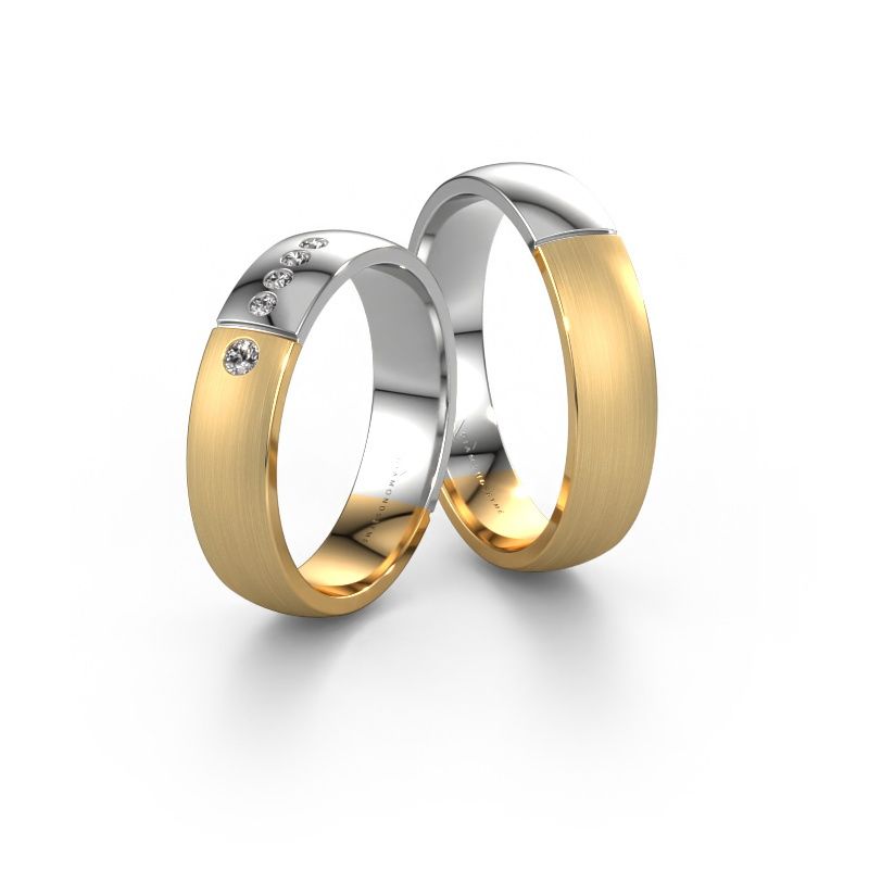 Alliances set WH1101LM25AMP ±5x1.7 mm 14 Carat or jaune diamant 0.03 crt