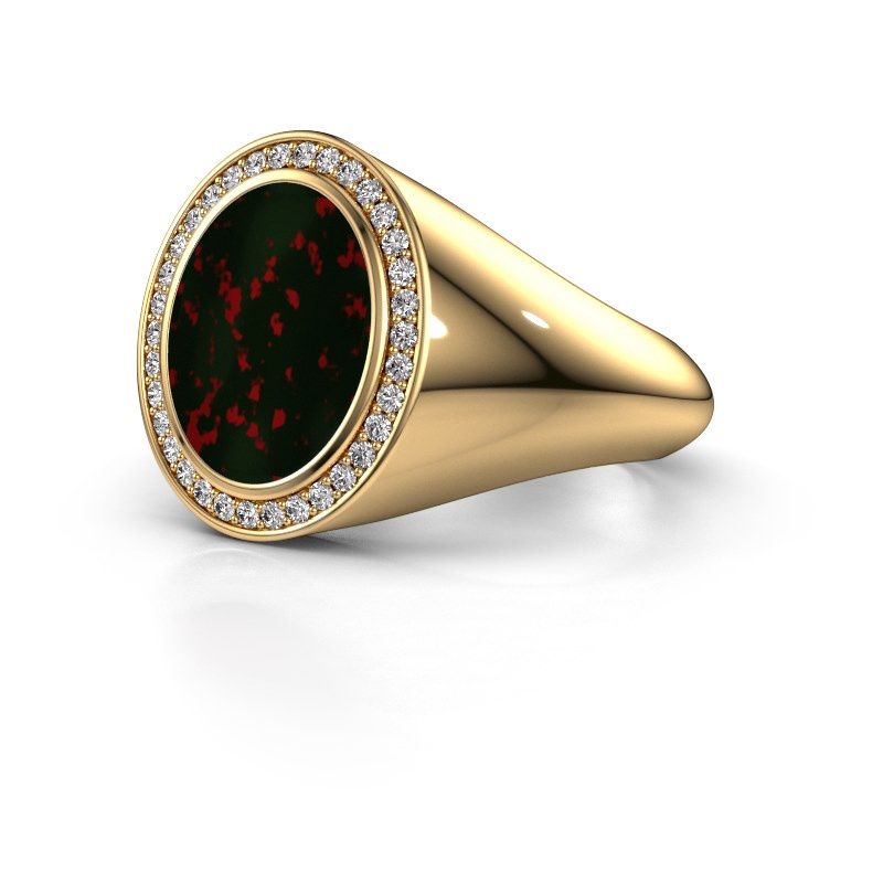Image of Signet ring hilda 2<br/>585 gold<br/>Bloodstone 12x10 mm