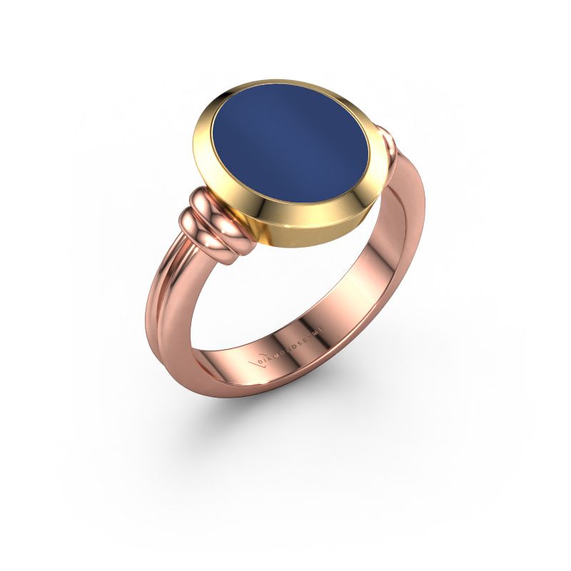Siegelring Brenda 2 585 Roségold Lapislazuli 12x10 mm