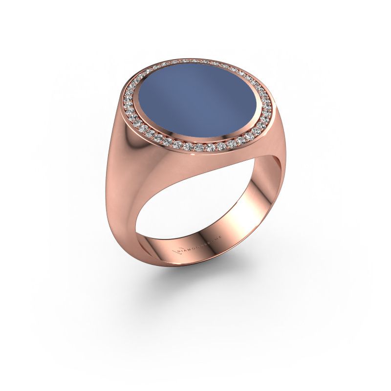 Signet ring Adam 5 585 rose gold blue sardonyx 15x13 mm