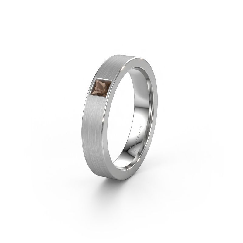 Freundschaftsring WH0101L14BMSQ 585 Weißgold Rauchquarz ±4x2 mm