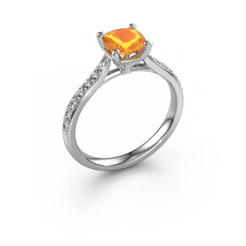 Verlobungsring Mignon CUS 2 585 Weißgold Citrin 6 mm