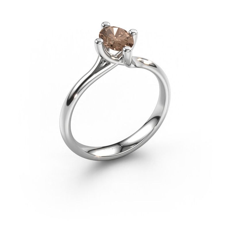 Verlobungsring Dewi Oval 950 Platin Braun Diamant 0.70 crt