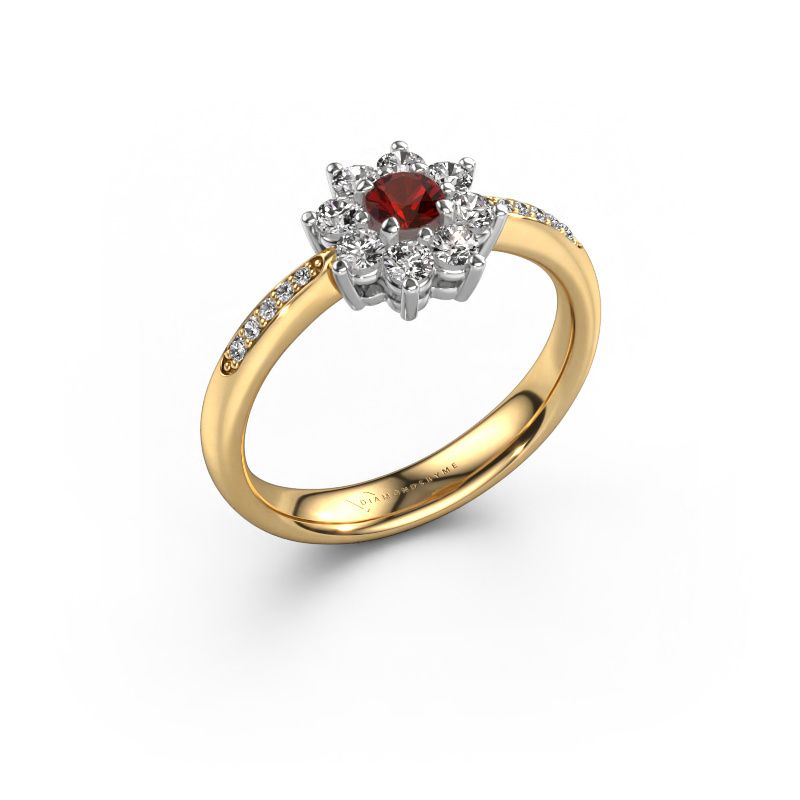 Bague de fiançailles Camille 2 585 or jaune grenat 3.4 mm