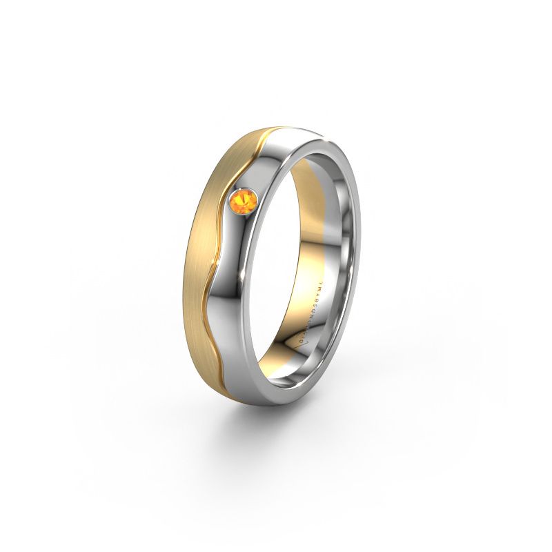 Wedding ring WH0701L25APM 585 gold citrin ±5x1.7 mm