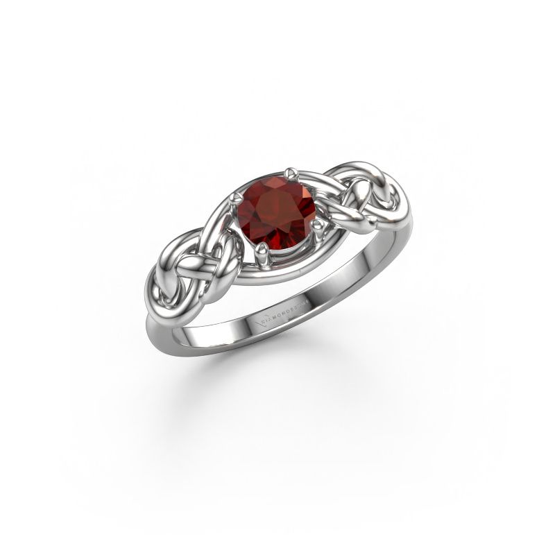 Bague Zoe 585 or blanc grenat 5 mm