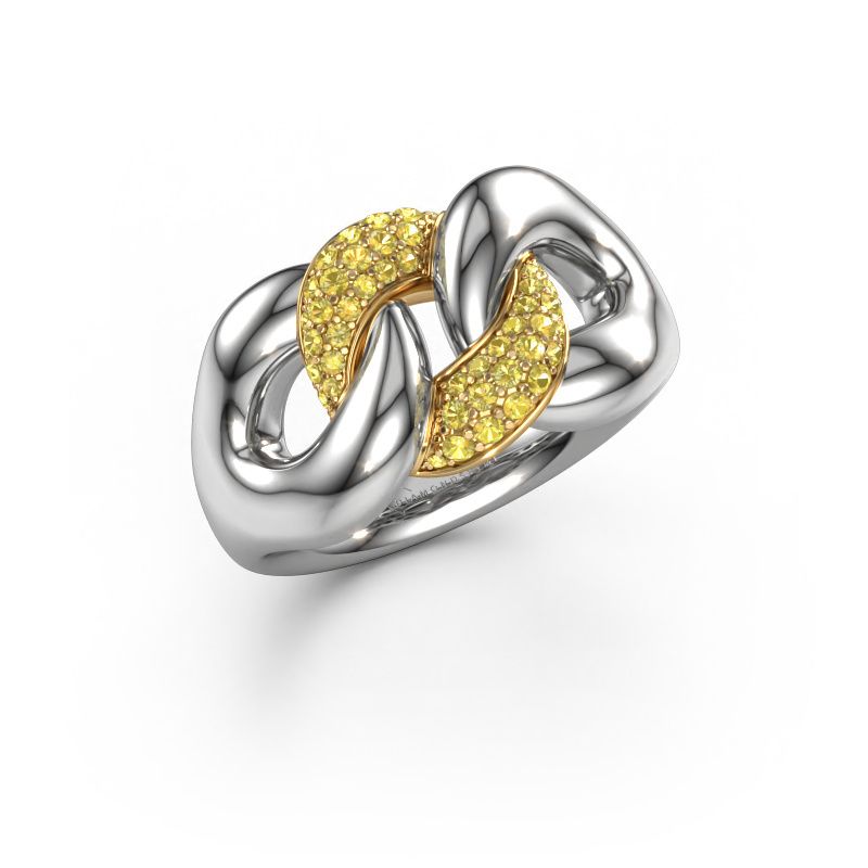 Ring Kylie 2 11mm 585 white gold yellow sapphire 0.8 mm