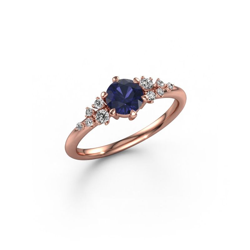 Ring Royce RND 585 rosé goud saffier 5.5 mm