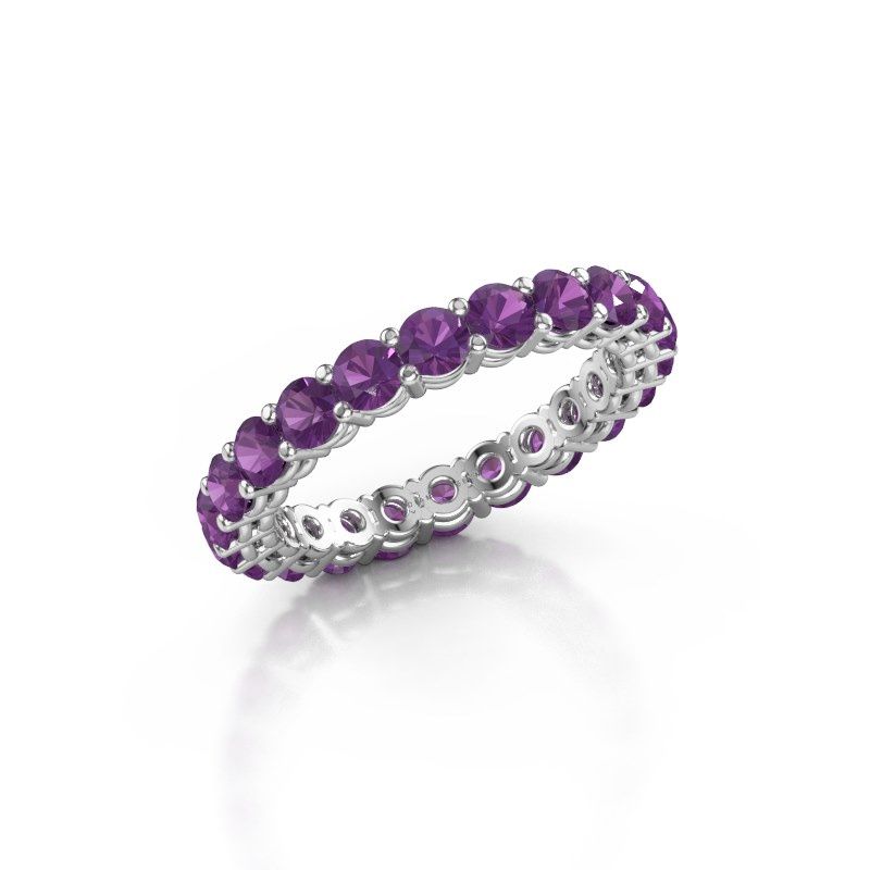 Image of Stackable ring Michelle full 3.0 585 white gold amethyst 3 mm