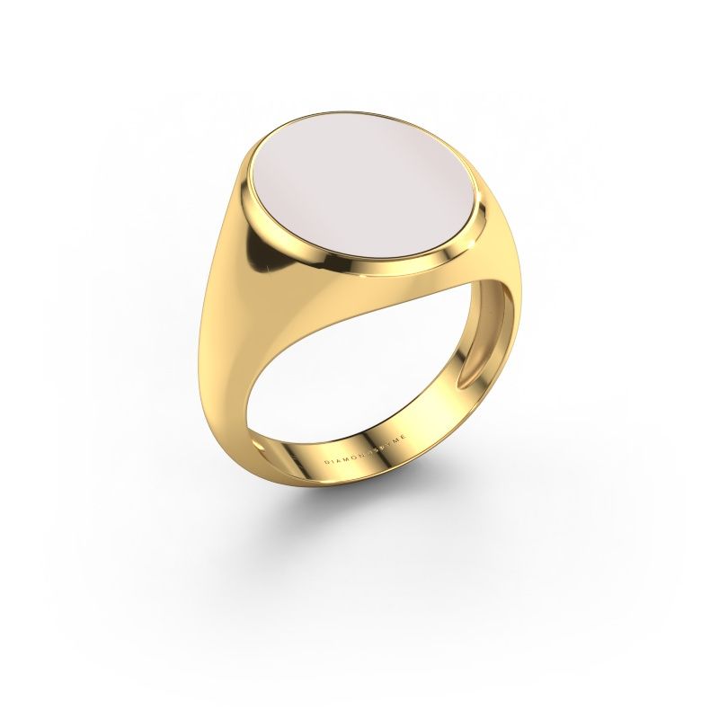 Chevalière Herman 6 light 585 or jaune nicolo rouge 16x13 mm