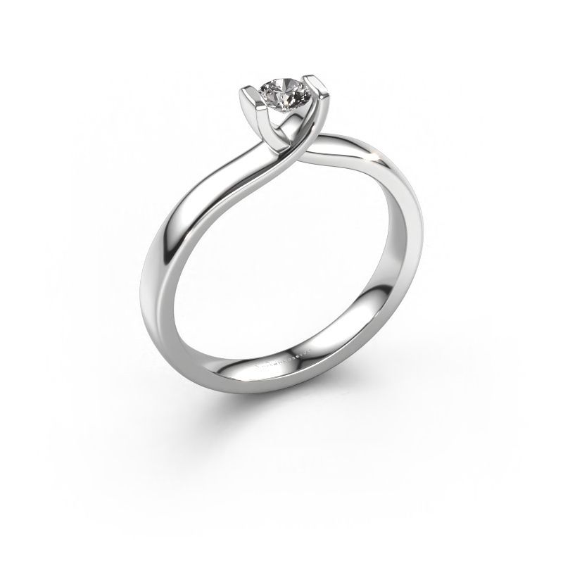 Ring Noor 950 platina zirkonia 3.7 mm