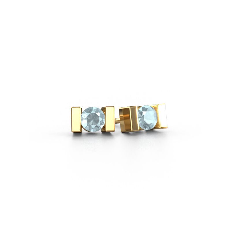 Stud earrings Lieve 585 gold aquamarine 3.7 mm