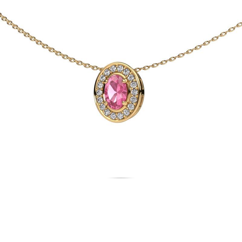Collier Madelon 585 or jaune saphir rose 6x4 mm