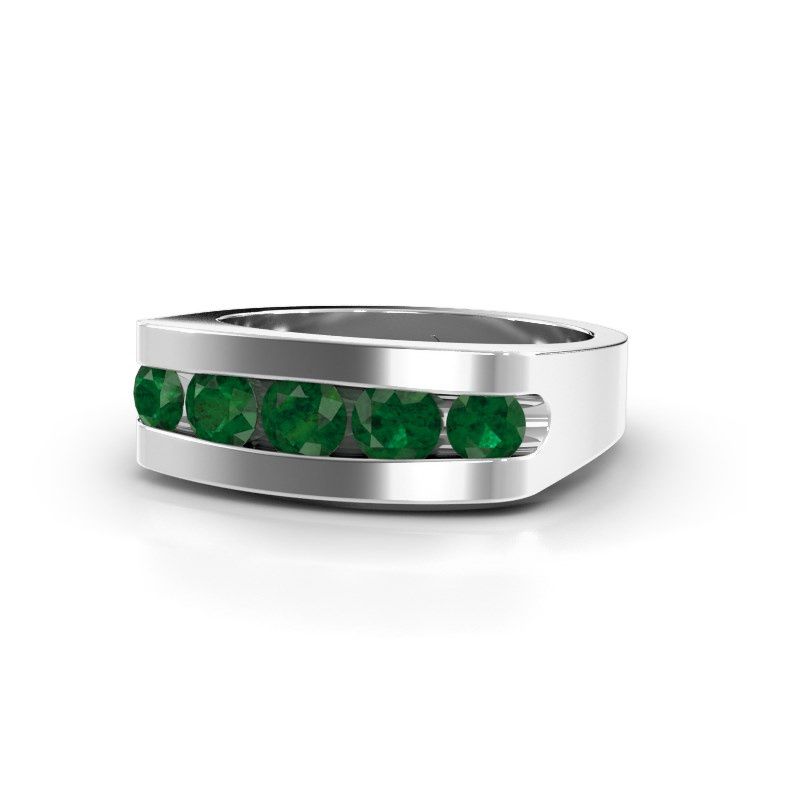Image of Men's ring Richard<br/>950 platinum<br/>Emerald 4 mm