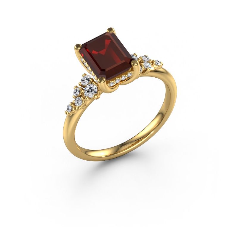 Verlobungsring Emma EME 585 Gold Granat 8x6 mm