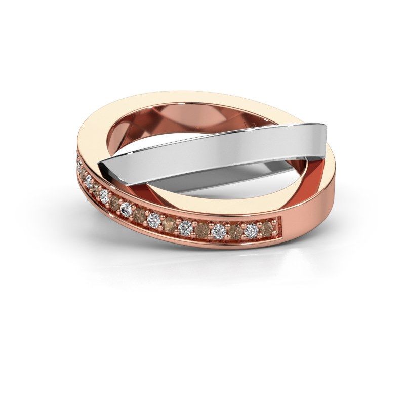 Afbeelding van Ring Julie<br/>585 rosé goud<br/>Bruine diamant 0.143 crt