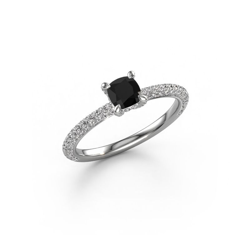 Verlovingsring Saskia 2 CUS 585 witgoud zwarte diamant 1.132 crt